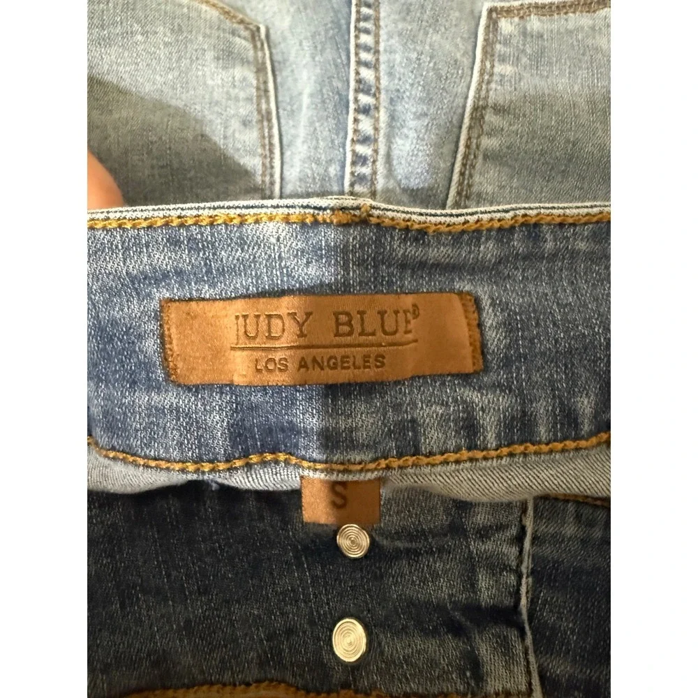 Judy Blue Denim Shorts Women Size S Blue High Rise Double Button Stretch Shaping